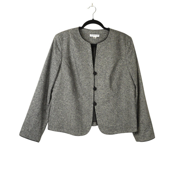 Pendleton Jackets & Blazers - Pendleton Grey Wool Silk Blend Blazer Sz 14P EUC Button Front Office Career Work